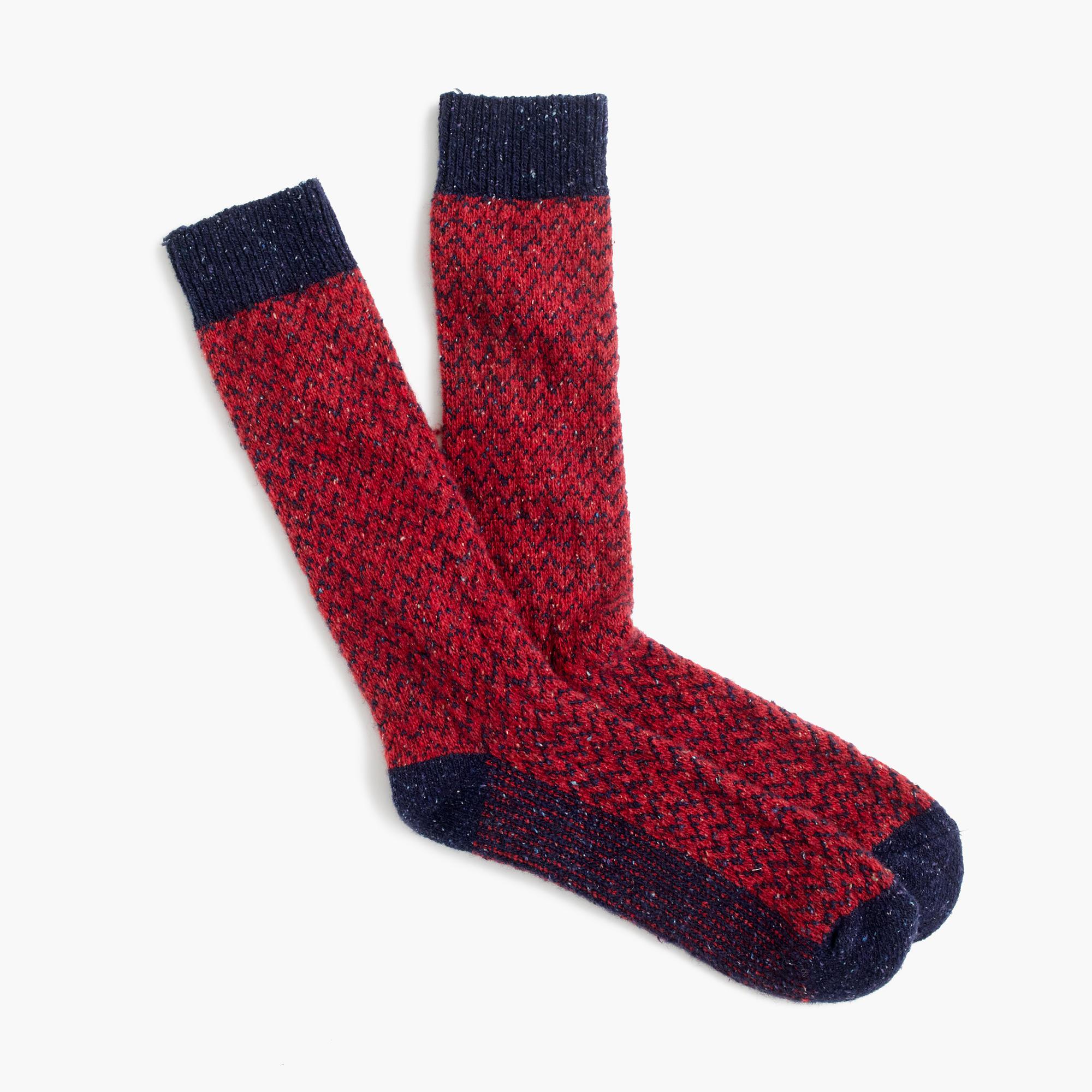 J.Crew Donegal Wool Herringbone Socks in Red for Men Lyst